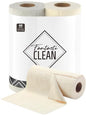 Fantasticlean Kitchen Towels - 40 Sheets - Reusable Washable Dishcloth Rolls, Super Absorbent, Premium Microfiber Cleaning Cloths, 10'' by 10'' (Beige, Grayish) - color: Beige and Grayish