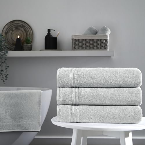 Ozdilek 4-Piece Bath Towels, 27x54, 100% Turkish Cotton, Luxury Quick Dry, Extra Large, Fade-Resistant, Eco-Friendly, Spa Towel, Comfortable (Grey) - color: Grey