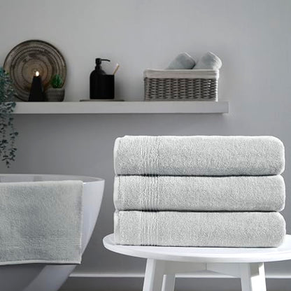 Ozdilek 4-Piece Bath Towels, 27x54, 100% Turkish Cotton, Luxury Quick Dry, Extra Large, Fade-Resistant, Eco-Friendly, Spa Towel, Comfortable (Grey) - color: Grey