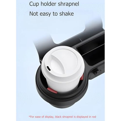 GDQ Car Cup Holder - Hanging Car Door Window Drink Coffee Door Cup Holder with Clip-On Design, No Drill, with Phone Holder, Key Hook & Charging Port Universal Fit for SUV Truck Sedan（1 Pack）