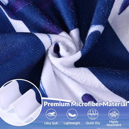 Frienda 4 Pack Microfiber Oversized Lightweight Beach Towel 71x32 in for Women Men Microfiber Quick Dry Sand Free Ocean Coastal Towels for Beach Pool Travel(Nautical) - style: Nautical