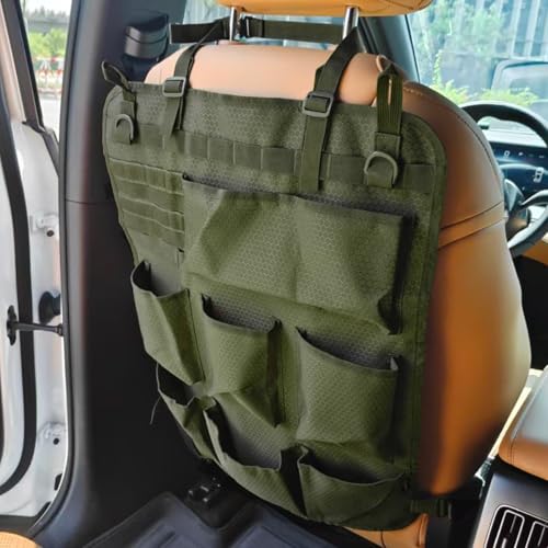 Car Backseat Organizer, Waterproof Oxford Automotive Seat Back Protector with 8 Pockets, Hanging Vehicle Behind Seat Storage Bag, Universal Travel Accessories for RV, SUV, Truck(Green) - color: Green