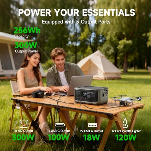 ALLPOWERS VOLIX P300 Portable Power Station with Solar Panel SF100 Included, 256Wh LiFePO4 Battery, UPS<20ms, 300W Solar Generator (600W Peak) with 100W Solar Panel for Home, Emergencies & Outdoor Use - style: VOLIX P300+SF100-US
