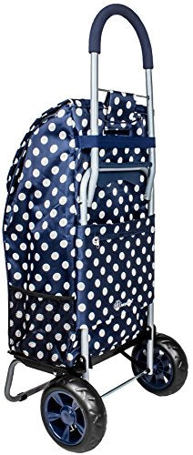 dbest products Trolley Dolly Shopping Grocery Foldable Cart Storage Mom, Blue Polka Dot - color: Blue Polka Dot, style: Cart