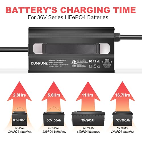 43.8V 18A AC-DC LiFePO4 Battery Charger for 38.4V Lithium Iron Phosphate Battery, with LED Indicators & Anderson Connector, High Charging Efficiency - size: 43.8V 18AH charger