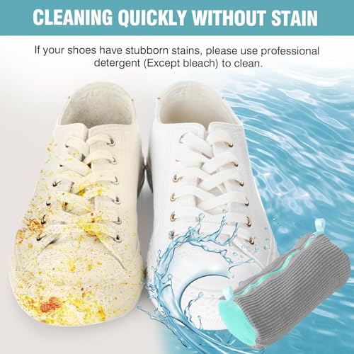 Shoe Washing Machine Bag for Cleaning, 2 360°Protect Sneaker Laundry Bag for Shoes Reusable Durable Fibers Adjustable Washer Bag with Zipper for Tennis Gym Sneakers Shoe Dryer (Grey)