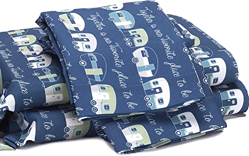 The Lakeside Collection Our Favorite Place is Together Bedding Sheet Set with Pillowcases - Full Blue/Gray - size: Full Sheets