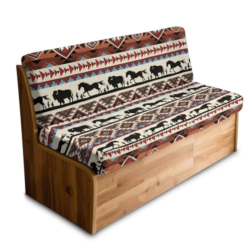 Aztec Southwest American Tribal Pattern 2 Pcs RV Dinette Cushion Covers Thickened Sofa Furniture Protector Breathable Loveseat Sofa Chair Cover Seat Slipover for Travel Trailer Couch - color: Aztec Southwest American Tribal