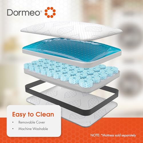 Dormeo Dark King Bed Pillow with Octaspring Technology, Reversible Breathable Gel and Memory Foam for Neck and Shoulder Support, Ideal for Side, Back, or Stomach Sleepers - 1pc