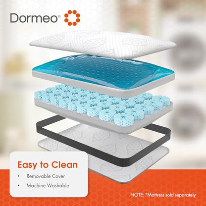 Dormeo Dark King Bed Pillow with Octaspring Technology, Reversible Breathable Gel and Memory Foam for Neck and Shoulder Support, Ideal for Side, Back, or Stomach Sleepers - 1pc