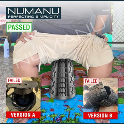 NUMANU 2026 Upgraded Collapsible Stool, Max 620lbs 2.5"-18" H Adjustable Portable Folding Stool for Adults, Retractable Foldable Telescopic Seat Camping Chair or Footrest (1x Hard Seat) - size: 1x Hard Seat