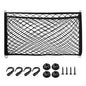 PATIKIL Truck Cargo Net, 24 x 16 Inch Polyester Adjustable Trunk Bed Net Stretchable Mesh Storage Organizer with 8 Hooks Universal for Pickup Trucks SUV Cars, Black - size: 24 x 16 Inch
