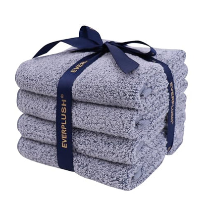 Everplush 4-Piece Premium Hand Towel Sets: Super-Soft, Highly Absorbent & Quick Drying Bathroom Towels – Versatile for Hotel, Bathroom, Shower, Spa, 16x30 Inches (Dusk, 16" x 30") - color: Dusk