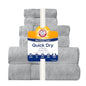 Arm & Hammer Quick Dry Bath Towel Set, 6 Piece, Light Grey - color: Light Grey