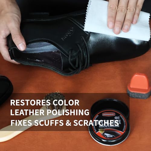 Black Brown Shoe Polish for Leather Mink oil Boot Care Shoe Shine Kit Saddle Soap Leather Conditoner Cream Clearner KitBirthday Gifts for Men Women