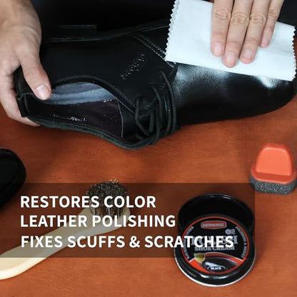 Black Brown Shoe Polish for Leather Mink oil Boot Care Shoe Shine Kit Saddle Soap Leather Conditoner Cream Clearner KitBirthday Gifts for Men Women