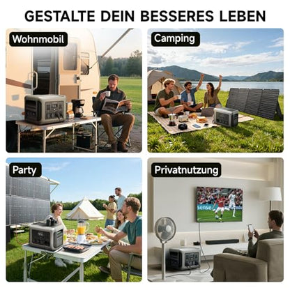 ALLPOWERS R2500 V2 Solar Generator Kit with 160W Panel: 1920Wh LiFePO4, 2500W AC Output, 2x100W USB-C PD Fast Charging, 80% Charge in 1 Hour, for Home Backup Camping RV Off-Grid - color: R2500 V2+160W SE160