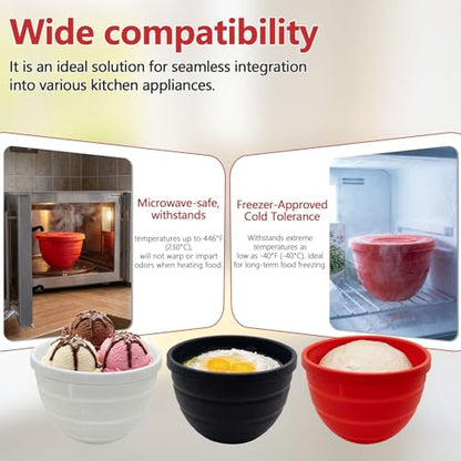 Silicone Bowl Liner for KitchenAid Mixer 4.5/5QT, Collapsible Mixing Bowl Insert with Airtight Lid, Food Grade Silicone KitchenAid Stand Mixer Bowl Liner, Heat Resistant, Dishwasher Safe, 1 Pack (Red)