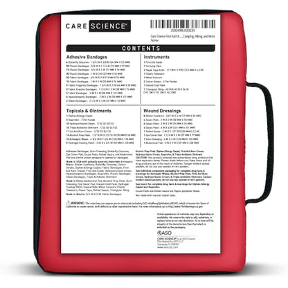 Care Science First Aid Kit All Purpose, 300 Pieces | Professional Use for Travel, Work, School, Home, Car, Survival, Camping, Hiking, and More - size: 300 Count (Pack of 1)