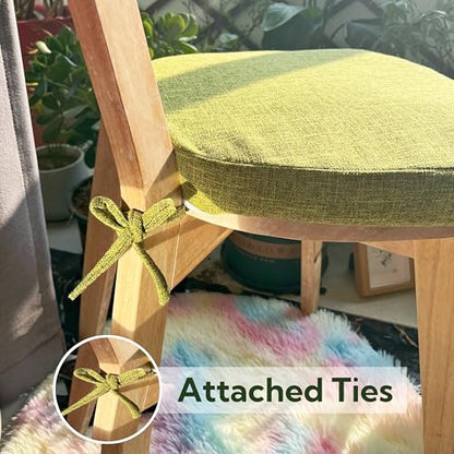 SINCERE Custom Chair Cushions Pads Indoor Outdoor, High Density Foam Back Pillow with Ties for Dining Room Kitchen, Non-Slip Waterproof Patio Furniture Deep Seating Pad, Fade-resistant Removable Cover - color: Custom Chair Pads
