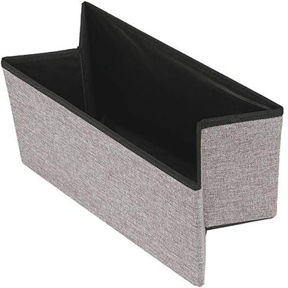 HOZEON 3 Pack 15.7 x 9.8 x 9.8 Inches Folding Storage Ottoman, Grey Rectangle Footrest Seat, Multifunctional Foot Stool for Living Room, Office, Traveling, Fishing, Camping - color: Grey