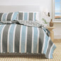 Great Bay Home Coastal Quilt Set - 3-Piece Full/Queen Size Stripe Bedding Set - Lightweight, All-Season, Reversible Bedspread (Coastal Stripe) - color: Coastal Stripe, size: Full / Queen