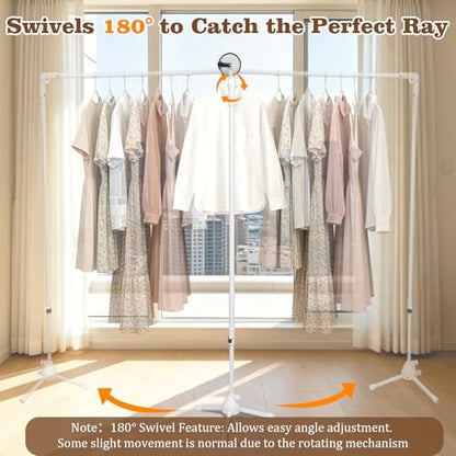 Suction Cup Clothes Drying Rack,Adjustable 59"-71" Inches,180° Swivel Collapsible Laundry Drying Rack,Portable Drying Rack for Jeans, Towels & Sheets