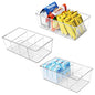 wilfox Pantry Organization, 3 Pack Clear Organizer Bins with Removable Dividers for Pantry, Kitchen, Fridge, Cabinet, Stackable Storage Bins for Snack, Pouches, Spice Packets - size: 3PCS