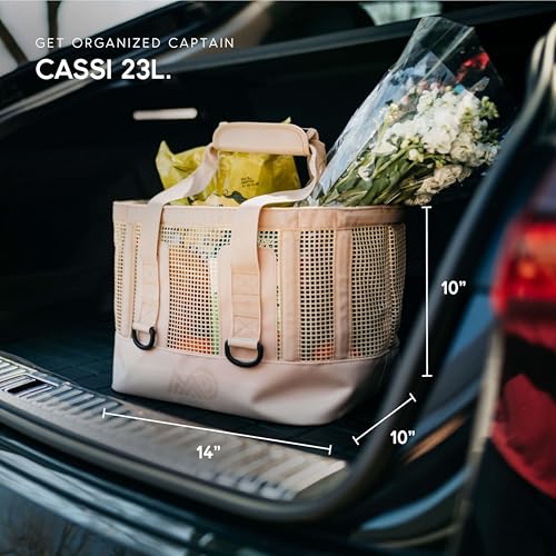 MISSION Boat Gear CASSI Heavy-Duty Outdoor Tote and Waterproof Marine-Grade Mesh Boat Bags - color: Sandstone, size: 23 Liter