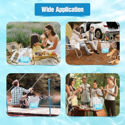 18 Pcs 5 L Collapsible Water Container Bag, 1.3 Gallon Collapsible Water Storage Bag Water Container Emergency Jug Clear Plastic Water Storage Bag Foldable Water Bag For Camping Riding