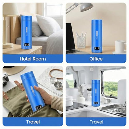 Travel Kettle,Portable Electric Kettle with Temperature Control, Brews Two Cups of Coffee, 316 Stainless Steel Inner Tank, Elegant Blue - color: bule
