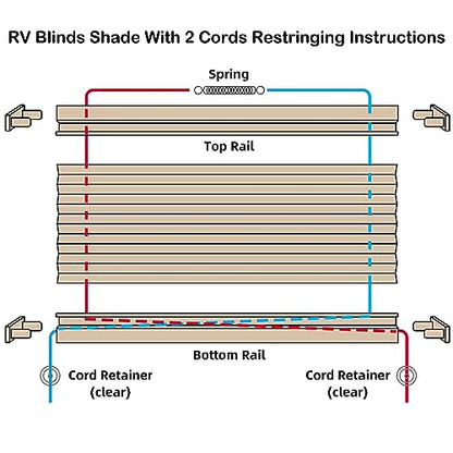 NOVINO RV Blinds Repair Kit for Camper Window, Pleated RV Shade Repair Kit, Camper Blinds String Maintain for Day Night Pleated Window Shade-White - color: White