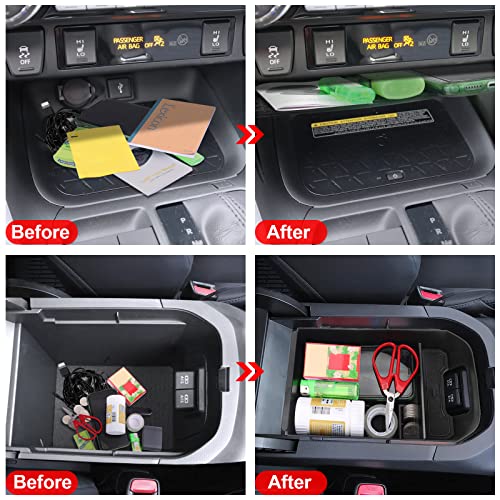 DIAMOOKY Upgraded Center Console Organizer Compatible with Toyota RAV4 2025 2024 2023 2022 2021 2020 2019 Interior Accessories, Gear Shift Storage Tray Secondary Box Insert Divider - 2pcs - size: 2019-2025(2pcs)