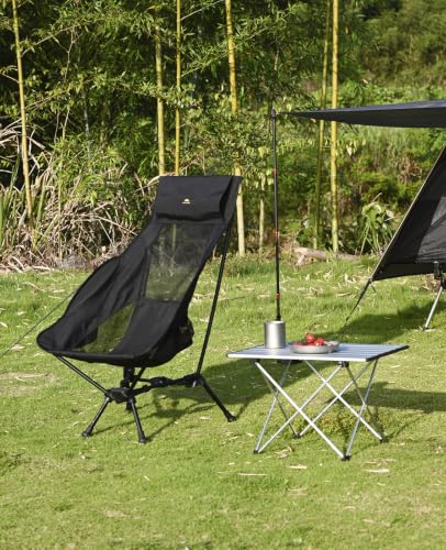 iClimb Ultralight Compact Camping Folding Table with Carry Bag (Black - L) - color: Black, size: Large