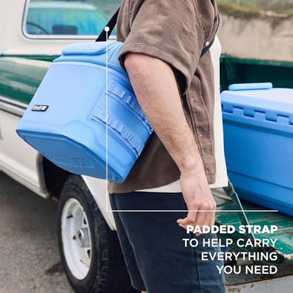 Coleman Pro 16-Can Premium Soft Cooler Lunchbox, Fully Insulated Lid & Body Stays Cold up to 30 Hours, Great for Camping, Tailgating, Parties, Sports, Concerts, Lunches & More - color: Blue Sky, style: 16-Can