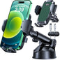 HTU 2026 Ultimate Best【True Military-Grade & Safety Cert】Car Phone Holder【Upgraded 360 Rotation & 100+LBS Strongest Suction】5-in-1 Truck Windshield Dashboard Vent Mount Stand for iPhone Android, Green - color: Green