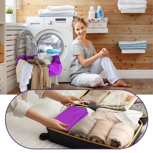 Woanger 12 Pack 28 x 45 Inch Extra Large Laundry Bags Bulk Washable Travel Laundry Bag with Drawstring Closure Large Dirty Clothes Organizer for College Dorm Home Hotel Camping(Purple) - color: Purple