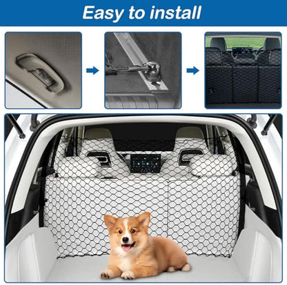 Dog Car Barrier Vehicle Pet Barrier Backseat Mesh Dog Car Divider Net with Adjusting Rope and Hook Suitable for SUV Pickup and Small Car (47in x 27in) - size: 47 x 27 Inch