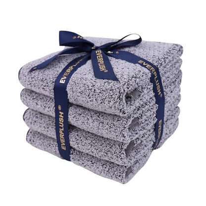 Everplush 4-Piece Premium Hand Towel Sets: Super-Soft, Highly Absorbent & Quick Drying Bathroom Towels – Versatile for Hotel, Bathroom, Shower, Spa, 16x30 Inches(Grey, 16" x 30") - color: Grey