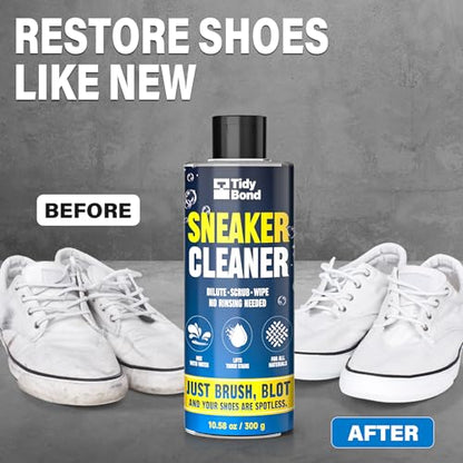 Sneaker Cleaner Kit, 10.6oz Shoe Cleaner for White Shoes with Brush & Microfiber Towel, Deep Cleaning Shoe Cleaning Kit for Sneakers, Leather, Canvas, Mesh, PU, Fabric & Boots