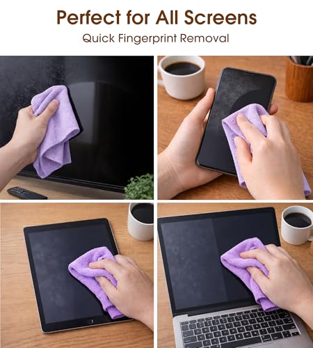 KitchLife Microfiber Cleaning Cloth Roll, 100 Pack - Tear-Away Microfiber Paper Towels, Lint-Free, Reusable, Washable for Kitchen, Car, Dishes, and Sensitive Surfaces (Light Purple) - color: Light Purple, size: 100 Pack