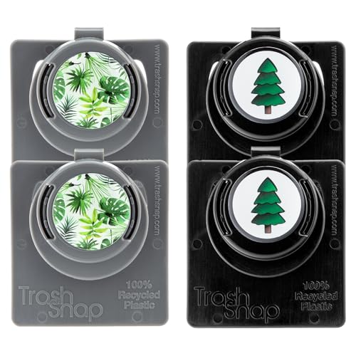 Reusable Bag Holders for Trash & Recycling | Eco-Friendly, Adhesive Clip System for Car, RV, Home, Travel, Boat | Recycled Plastic Leaf me Alone + Tree Hugger - 4 Pack - color: Leaf me Alone Tree Hugger