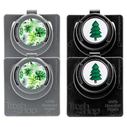 Reusable Bag Holders for Trash & Recycling | Eco-Friendly, Adhesive Clip System for Car, RV, Home, Travel, Boat | Recycled Plastic Leaf me Alone + Tree Hugger - 4 Pack - color: Leaf me Alone Tree Hugger