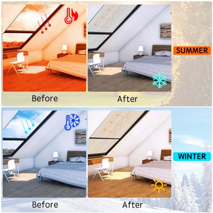 Reflective Foil Insulation, Double Reflective Bubble Insulation Sheet, Aluminum Foil Bubble Shield, Radiant Barrier Roll for RV Windows Weatherproofing (23.6''x 15Ft) - size: 23.6'' x 15 Ft