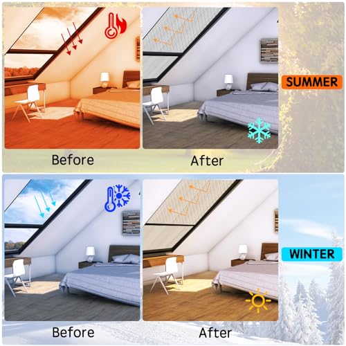 Reflective Foil Insulation, Double Reflective Bubble Insulation Sheet, Aluminum Foil Bubble Shield, Radiant Barrier Roll for RV Windows Weatherproofing (47''x 10Ft) - size: 47'' x 10 Ft
