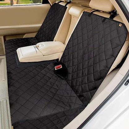 Bark Lover Dog Car Seat Cover for Back Seat, Upgraded Thickened Matte Fabric, Waterproof Car Seat Protector, Non-Slip Backseat Cover for Dogs in Car, Armrest Compatible, Fits Most Cars SUVs & Trucks - color: Black2-DZ