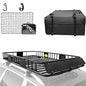 XCAR 64"x 39"x 4" Universal Roof Rack Basket Black with 3' x 4' Cargo Net and Rooftop Cargo Carrier Bag 15 Cubic ft - Car Top Luggage Storage Holder Baskets for SUV Truck Vehicle - size: Roof rack + Bag + Net