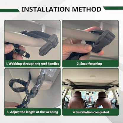 Car Ceiling Cargo Net,35.43"×25.59" Auto Ceiling Storage with Reinforced Buckle Fastener,Double Layer Mesh Roof Storage Organizer,Universal Camping Essentials for Cars, Vans, SUVs