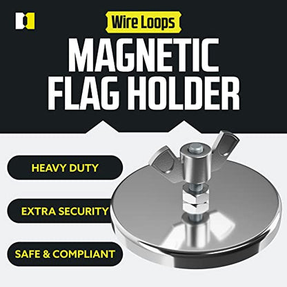 DC Cargo Flag Magnet for Trucks (4 Pack) Used for Mesh Safety Oversize Flag W/Wire Mount - Oversize Load Signs for Trucks - Mark Your Wide Load Signs for Trucks for Safely and Visibly - Magnet ONLY