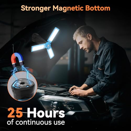 Dimgogo15000mAh Rechargeable Camping Light, Portable LED Work Light | Standing Light with 7ft Max Height, 5500 Lumen 6500/4500/3500K Dimmable Emergency Flashlight , Detachable Tripod, Blue - color: Blue